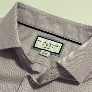 Charles Tyrwhitt Men's Dress Shirt Purple, Button Down, Collared, 17.5/36